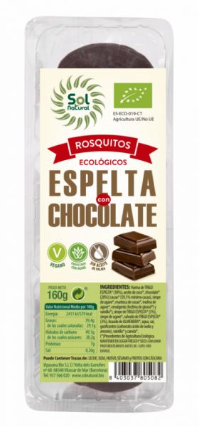 SPELLED ROSQUITOS WITH ORGANIC CHOCOLATE 160 g