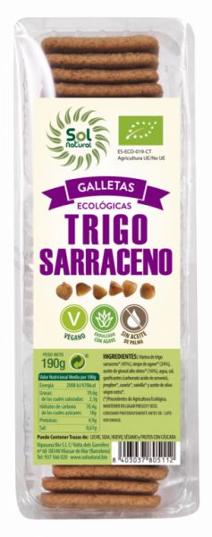 Biscoitos de trigo sarraceno BIO 190 gramas