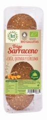 Comprar Sol Natural BIO biscoitos de trigo sarraceno com chia, quinoa e cúrcuma 175 gramas Por 4,75€