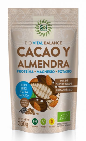 ÉQUILIBRE VITAL CACAO ET AMANDES BIO 360 g