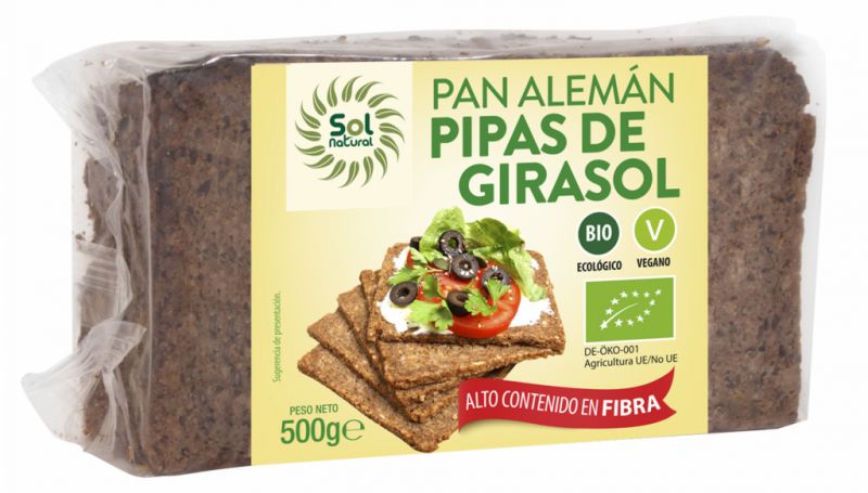 PAN ALEMAN PIPAS DE GIRASOL BIO 500 g