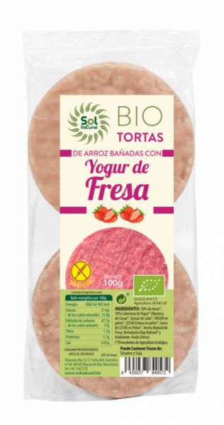 BOLOS DE ARROZ DE IOGURTE BIO E MORANGO 100 g