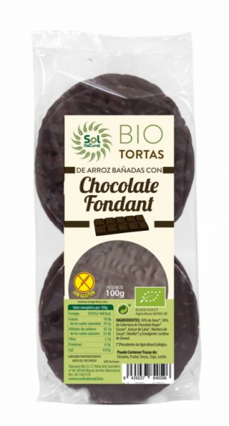 BIOLOGISCHE FONDANT CHOCOLADE RIJSTWAFELS 100 g