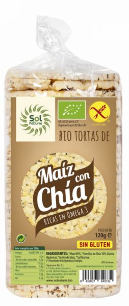 BIO GLUTEN FREE CORN CAKES WITH CHIA 120 g