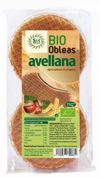 WAFER COM BIO AVELÃS 175 g - Sol Natural