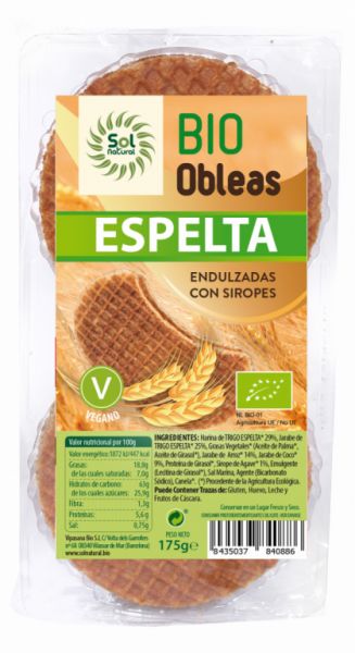 OBLEA DE ESPELTA CON MIEL  BIO 175 g - Sol Natural