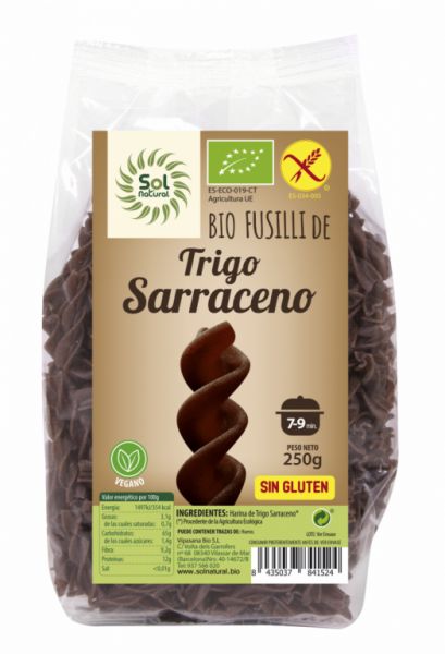 Fusilli blat sarraí BIO sense gluten 250 grams