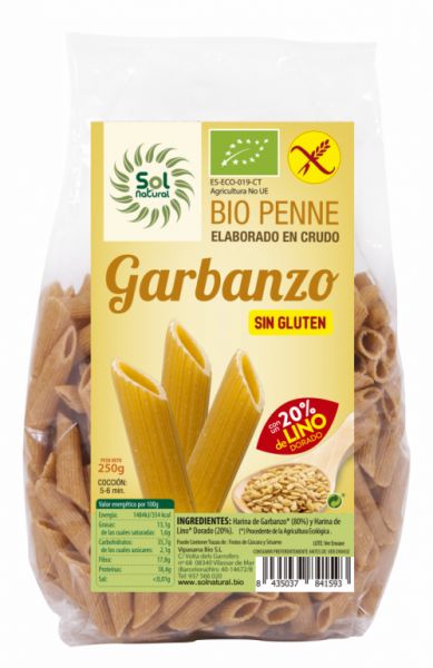 ORGANIC GLUTEN FREE CHICKPEA PENNE WITH LINEN 250 g