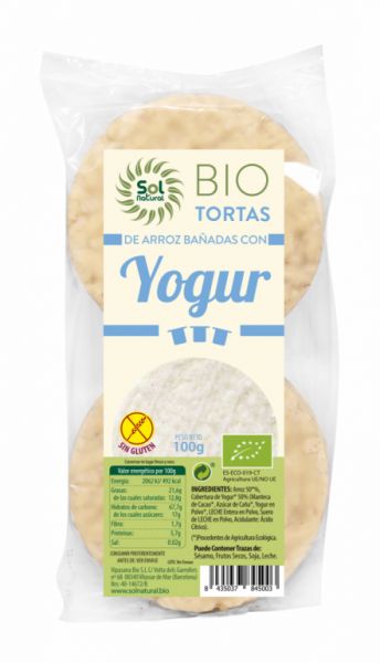 RICE CAKES WITH ORGANIC NATURAL YOGURT 100 g