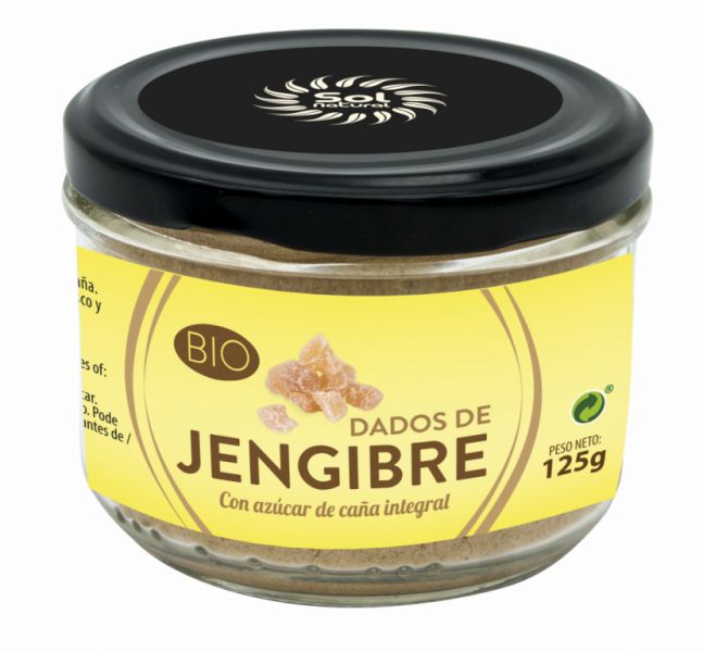 DADOS DE GENGIBRE ORGÂNICO 125 g - Sol Natural