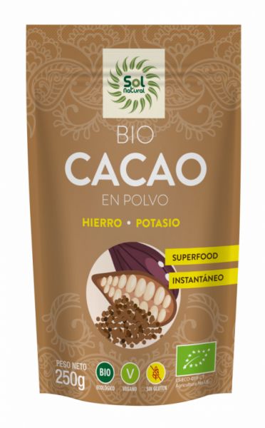 BIOLOGISCHE CACAOPOEDER 250 g - Sol Natural