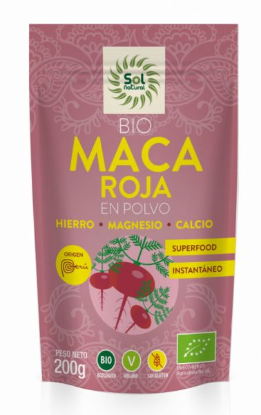 BIOLOGISCHE ROOD MACA POEDER 200 g - Sol Natural