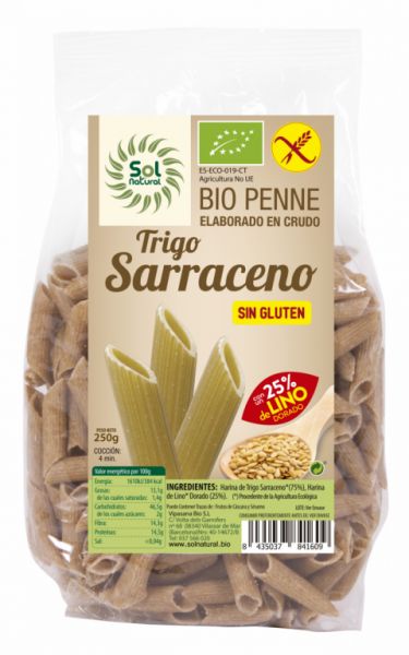 PENNE BUCKWHEAT-LINHO ORGÂNICO SEM GLÚTEN 250 g