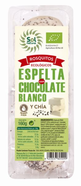 CIAMBELLE DI FARRO AL CIOCCOLATO BIANCO BIO 160 g