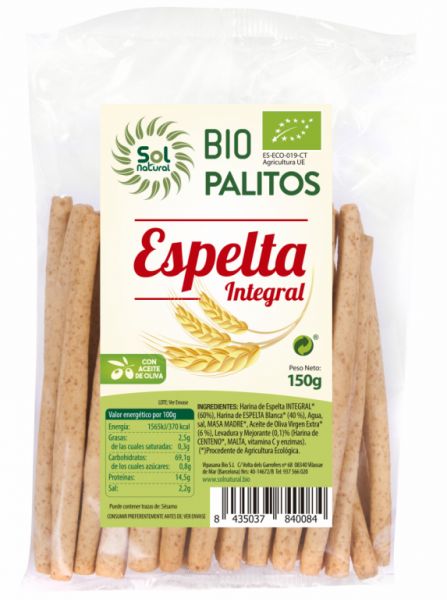 BIO INTEGRAL DINKELSTICKS 150 g - Sol Natural