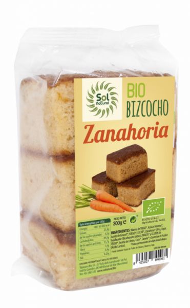 BIZCOCHO CON ZANAHORIA BIO 300 g - Sol Natural