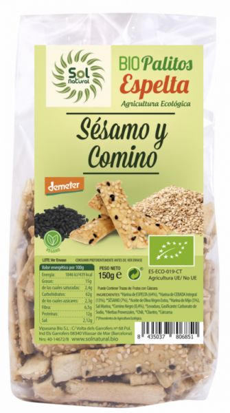 BIO STICKS CON SESAMO E CUMINO NERO 150 g