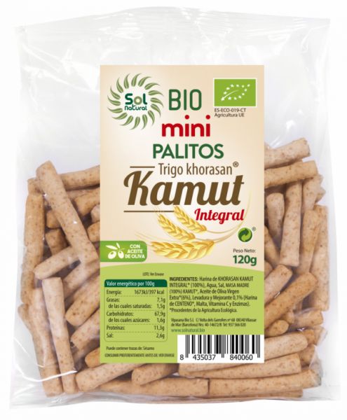 BIO INTEGRAL KAMUT MINI STICKS 120 g - Sol Natural