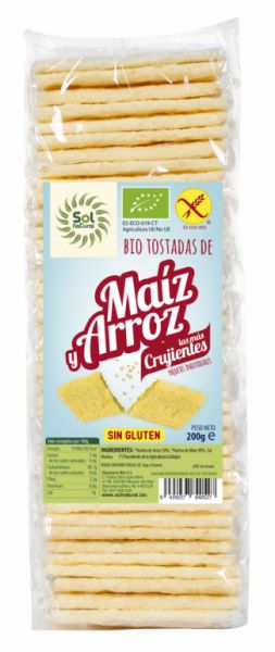 BIOLOGISCHE MAIS- EN RIJSTTOAST ZONDER GLUTEN 200 g