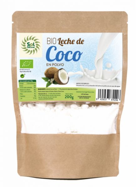 LEITE DE COCO EM PÓ BIO 200 g - Sol Natural