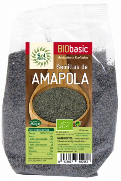 LLAVORS DE MAPOLA BIO 250 g - Sol Natural