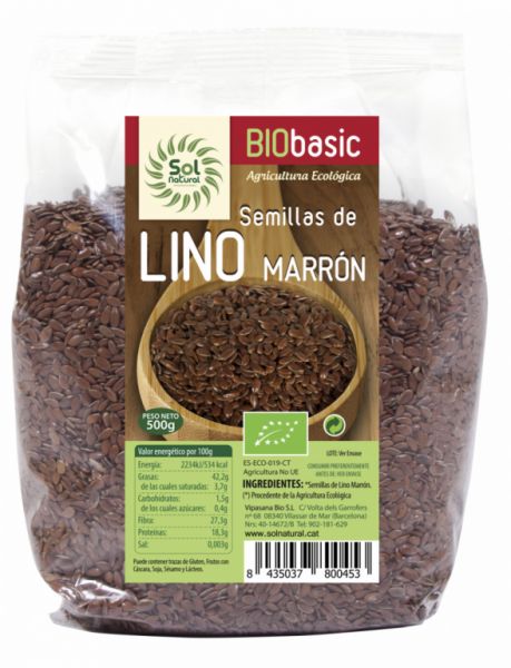 BIO BRAUNER LEINSAMEN 500 g - Sol Natural