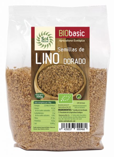 GRAINES DE LIN DORÉ BIO 500 g - Sol Natural