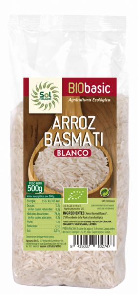 ARRÒS BASMATI BLANC BIO 500 g - Sol Natural