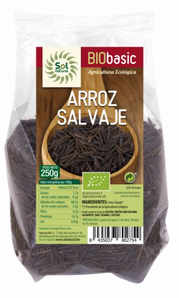 ARROZ SELVAGEM ORGÂNICO 250 g - Sol Natural