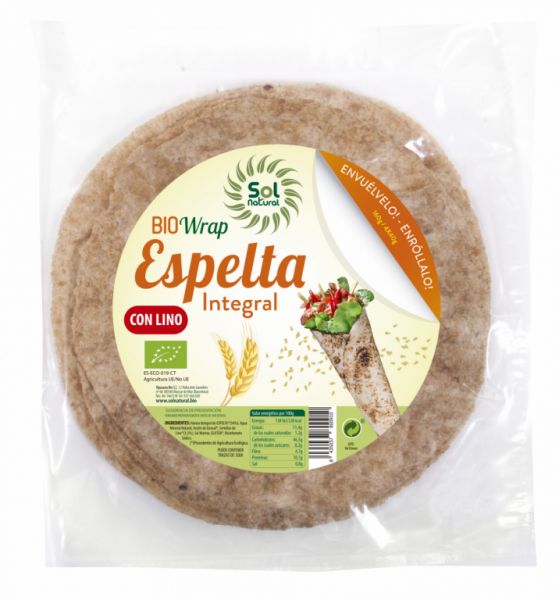 WRAP DE ESPELTA INTEGRAL CON LINO BIO 160 g