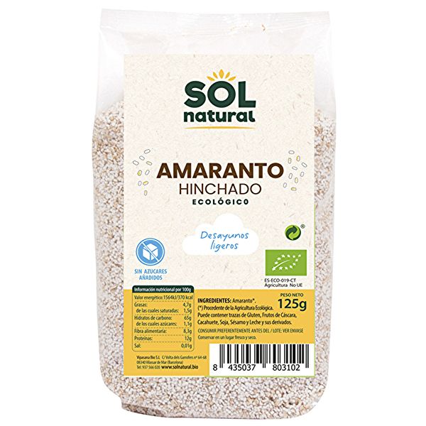 Amarant inflat BIO 125 g. Cereals d'esmorzar