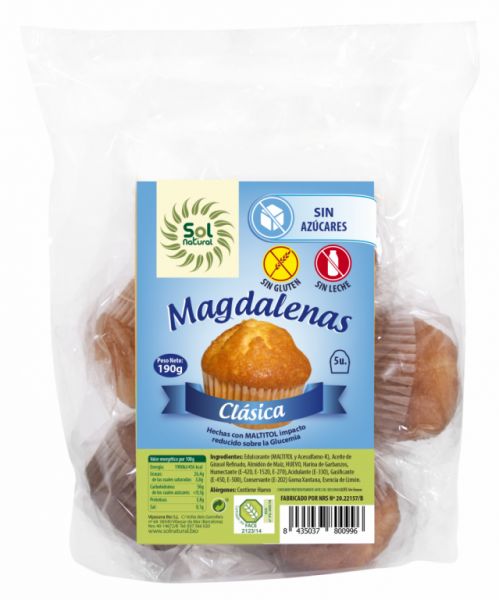 KLASSISCHE GLUTENFREIE ZUCKERFREIE MUFFINS 5/E 190 g