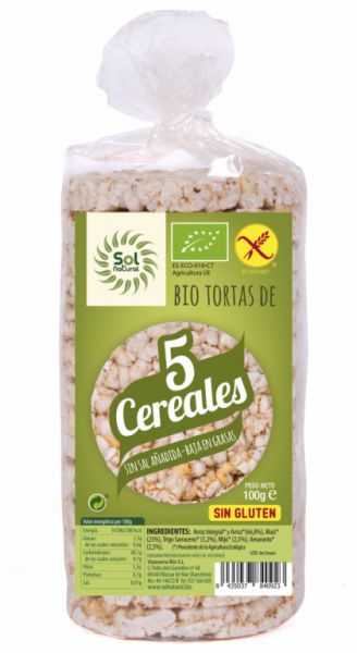 GÂTEAUX DE 5 CÉRÉALES BIO SANS GLUTEN 100 g