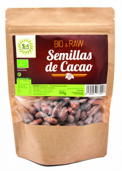 CACAO EN GRAINES CRUES BIO CRU 150 g - Sol Natural