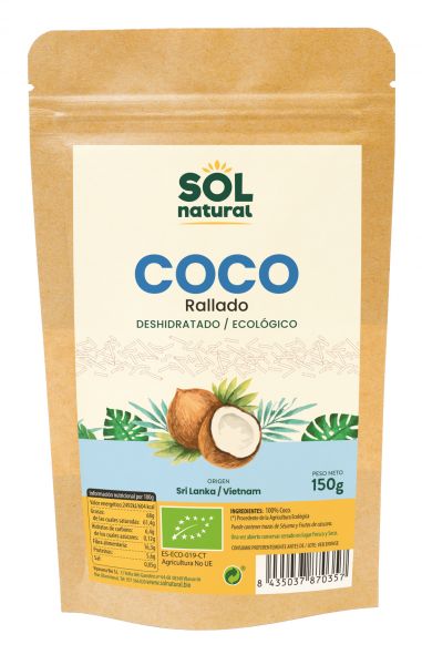 GRATED COCONUT 150 gr - Sol Natural