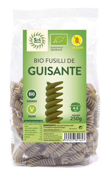 EKOLOGISKA GLUTENFRI ÄRTER FUSILLI 250 g