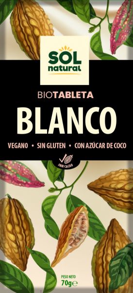 CHOCO BLANC COMPRIMÉ BIO 70 g - Sol Natural