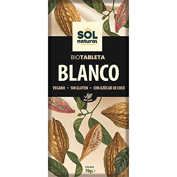 Organic White Chocolate Bar 70 g - Sol Natural