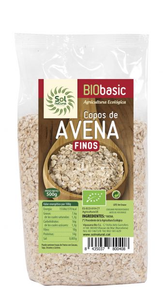 BIO FINE AVEIA EM FLOCOS 500 g - Sol Natural