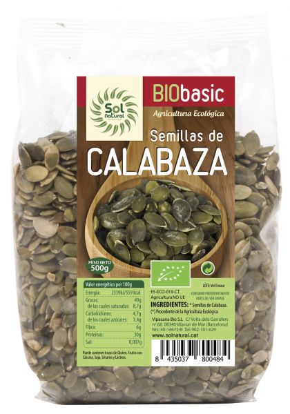 SEMENTES DE ABÓBORA ORGÂNICAS 500 g