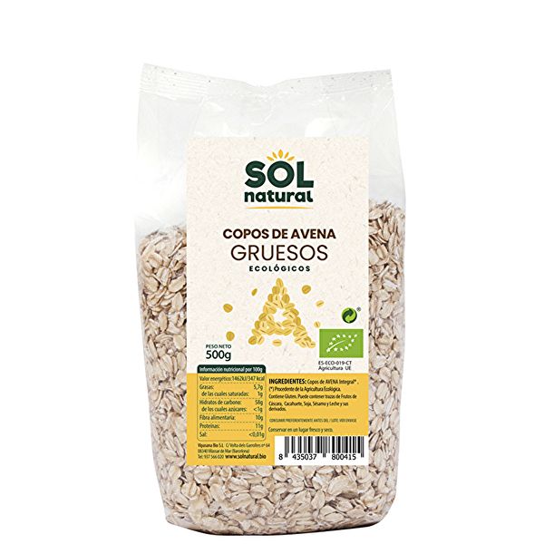 Flocs de Civada Gruixos sense Gluten Bio 500 g