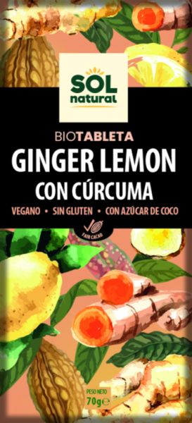 BARRE BIO CHOCO GINGEMBRE CITRON ET CURCUMA 70 gr