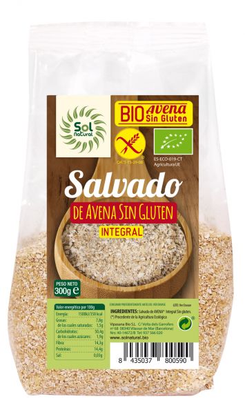 BIO GLUTEN FREE OAT BRAN 300 GRAMS - Sol Natural