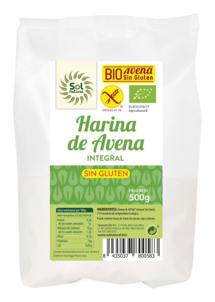 BIO GLUTENFREIES HAFERMEHL 500 g - Sol Natural