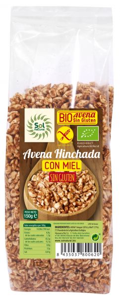 AVENA HINCHADA CON MIEL SIN GLUTEN BIO 150 g