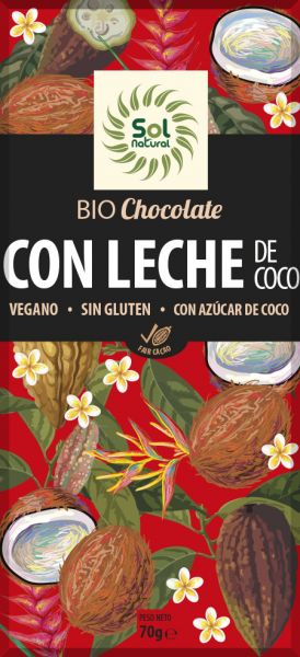 TABLET DE CHOCOLATE DE LEITE DE COCO BIO 70 g