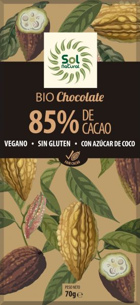 CHOCOLATE TABLET DARK CACAO 85% ORGANIC 70 g