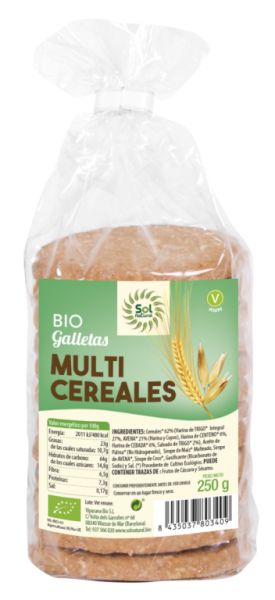 GALETES MULTICEREALS BIO 250 g - Sol Natural