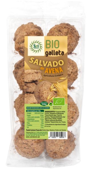 BISCOITOS COM FARELO DE AVEIA BIO 250 g