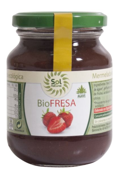 AARDBEI MET BIOLOGISCHE AGAVE 330 g - Sol Natural